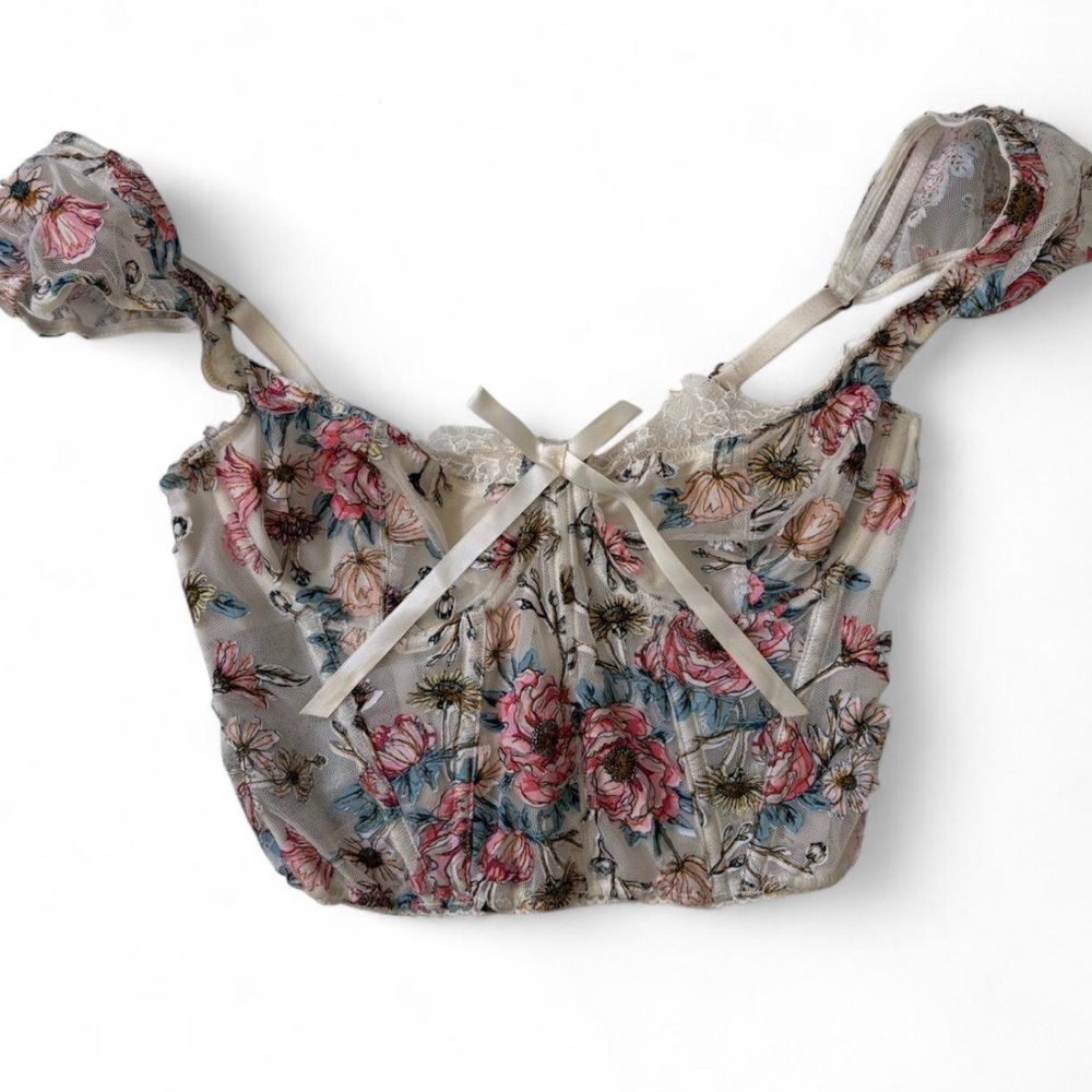 Victoria’s Secret Floral Lace Trimmed Women's Top Corset